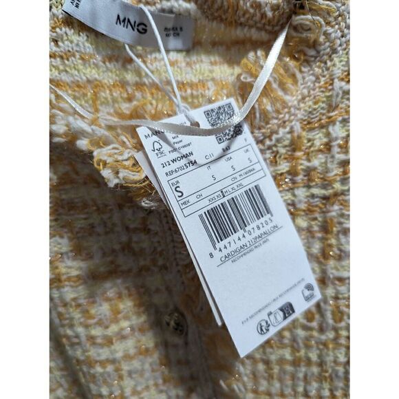 Mango pocket tweed cardigan Small - Picture 3 of 7